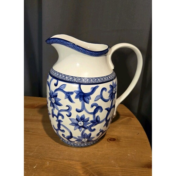 Ralph Lauren Other - Lauren By Ralph Lauren China Mandarin Blue & White Large Pitcher, 10.5" 96 Oz